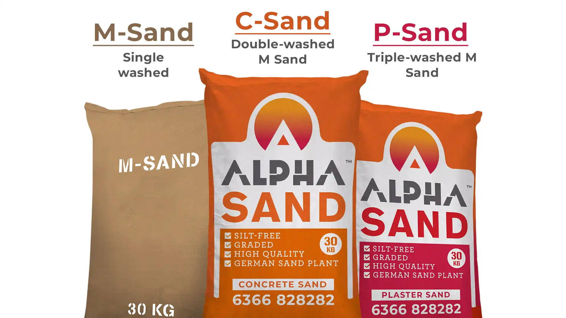 Types of sand for construction used in Bangalore