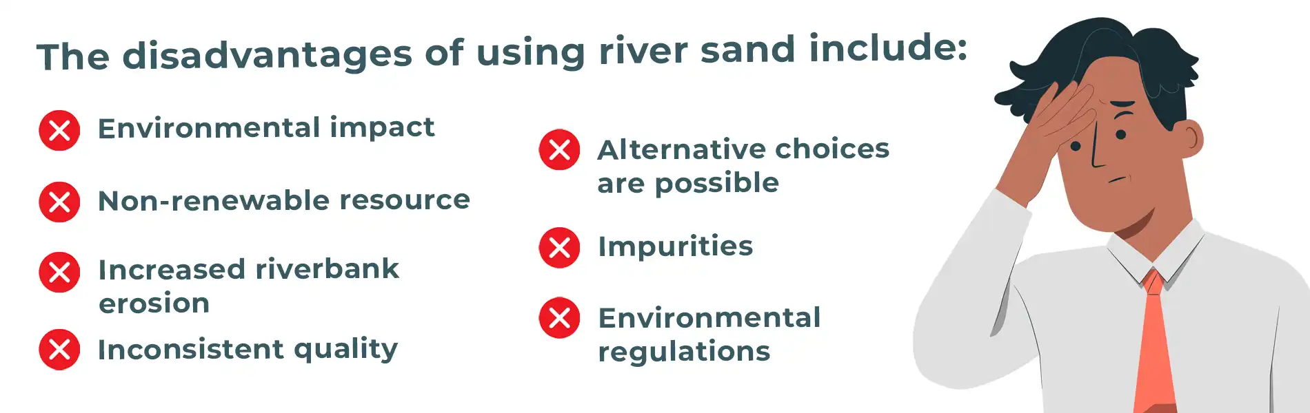 disadvantages of using river sand