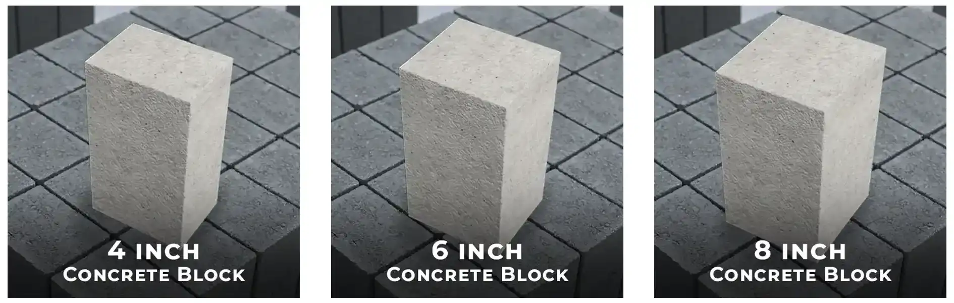 concrete blocks sizes and shapes