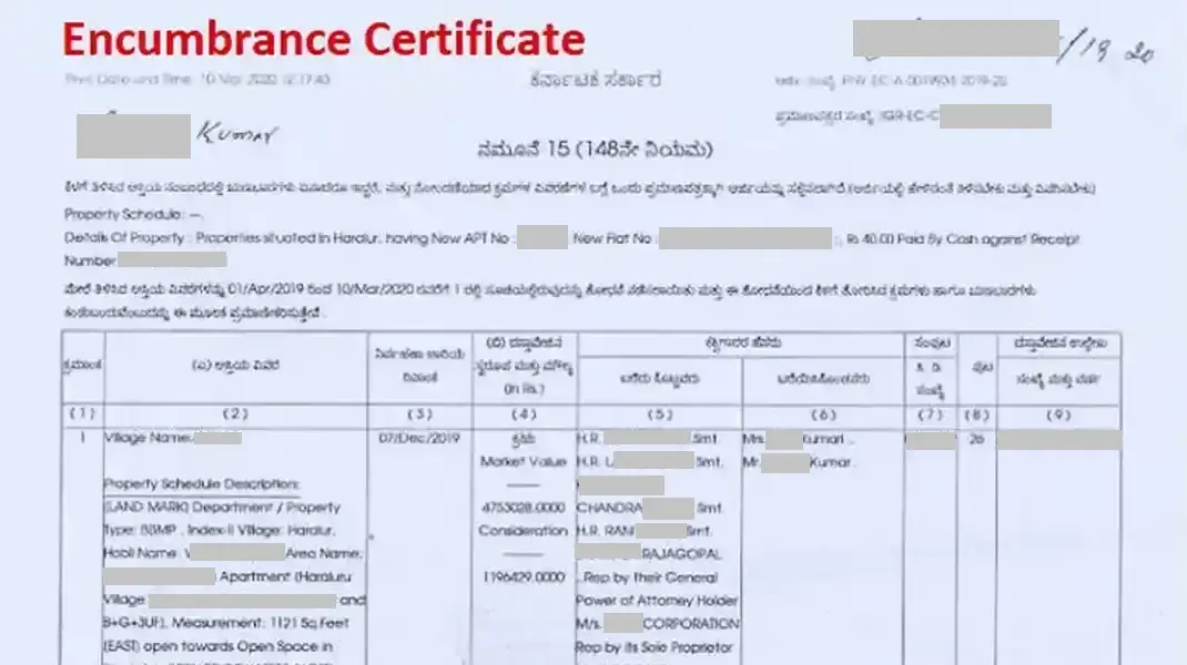 Encumbrance Certificate