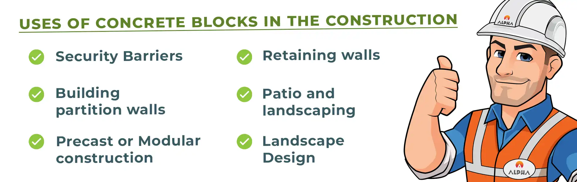 Uses of concrete blocks in the construction